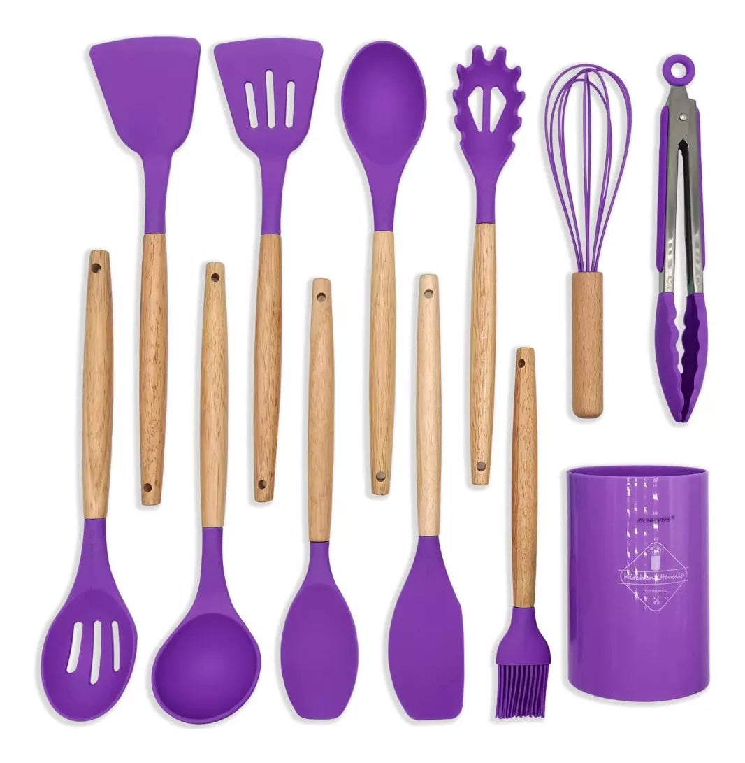 Set 12 Utensilios Cocina En Silicona