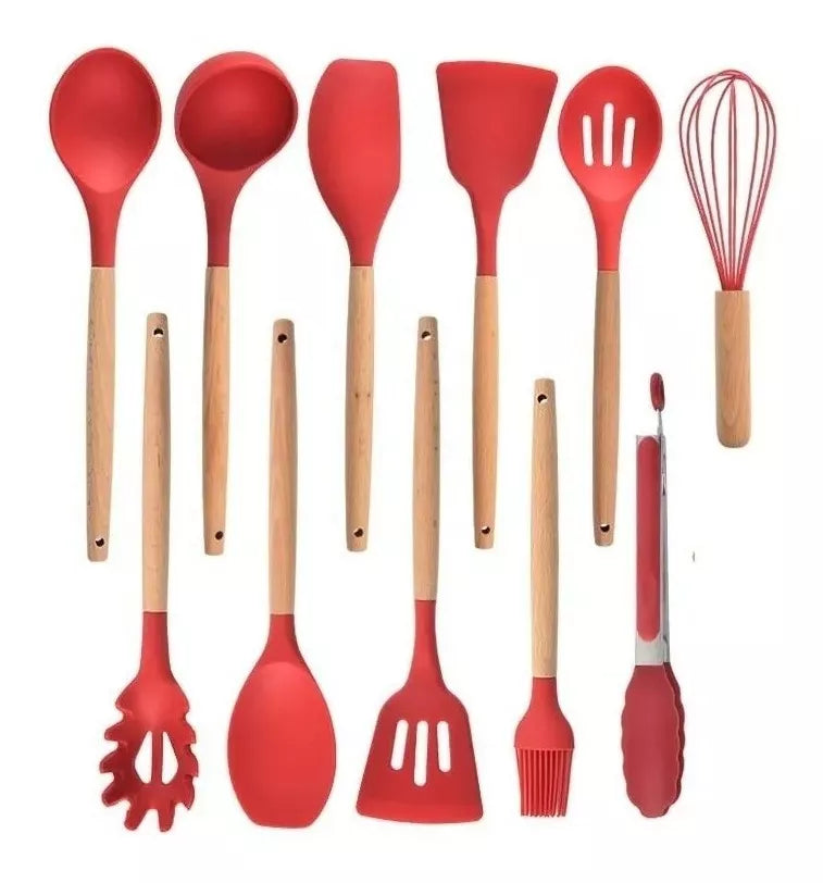 Set 12 Utensilios Cocina En Silicona