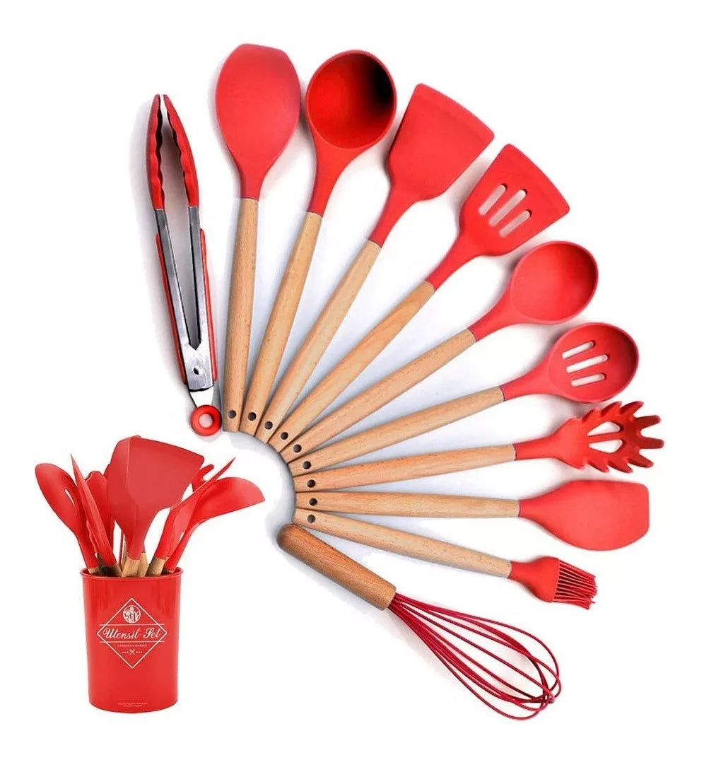 Set 12 Utensilios Cocina En Silicona